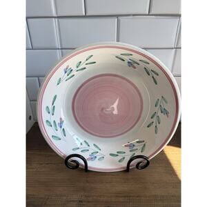 CALECA Large Serving Bowl, Made In Italy - Pink Garland 14"